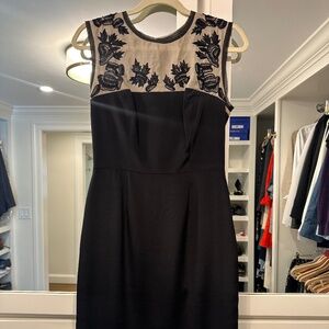 Nicole Miller silk cocktail dress with beaded detail